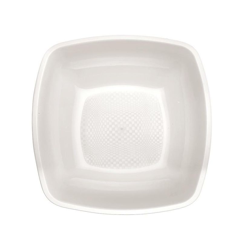 Set 25 Pezzi Piatto Fondo Quadro 18 x 18 cm Bianco - Gold Plast