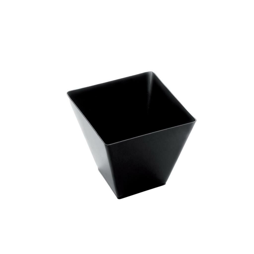 Set 25 Pezzi Bicchiere Quadro 6 cl Nero - Gold Plast