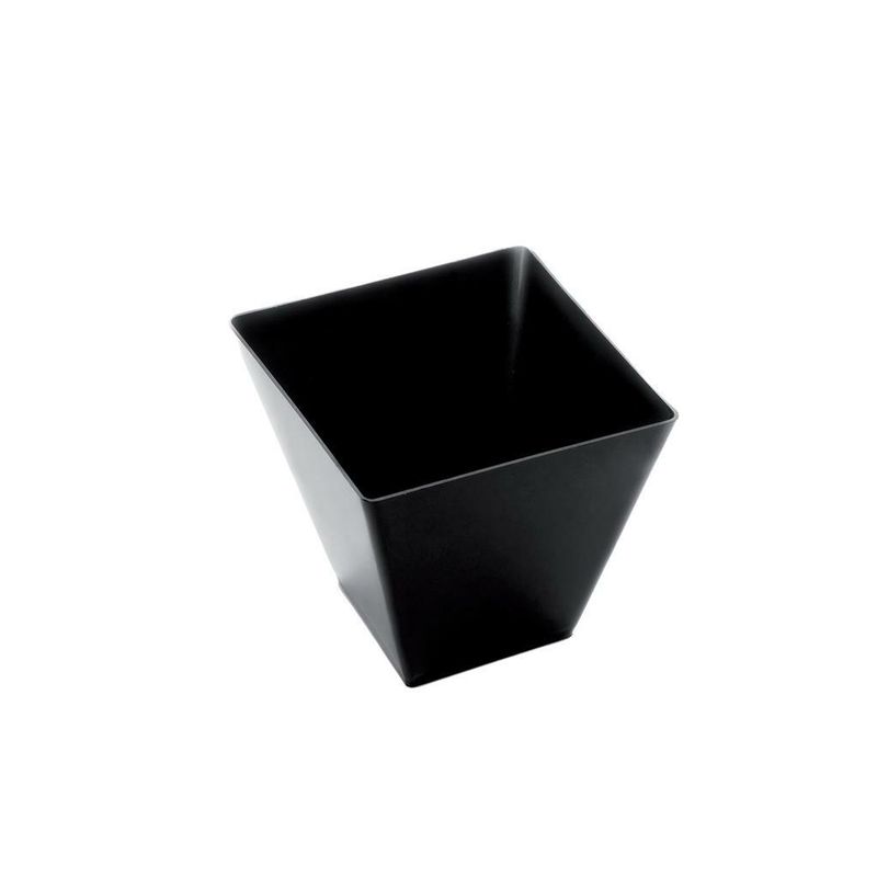 Set 25 Pezzi Bicchiere Quadro 6 cl Nero - Gold Plast