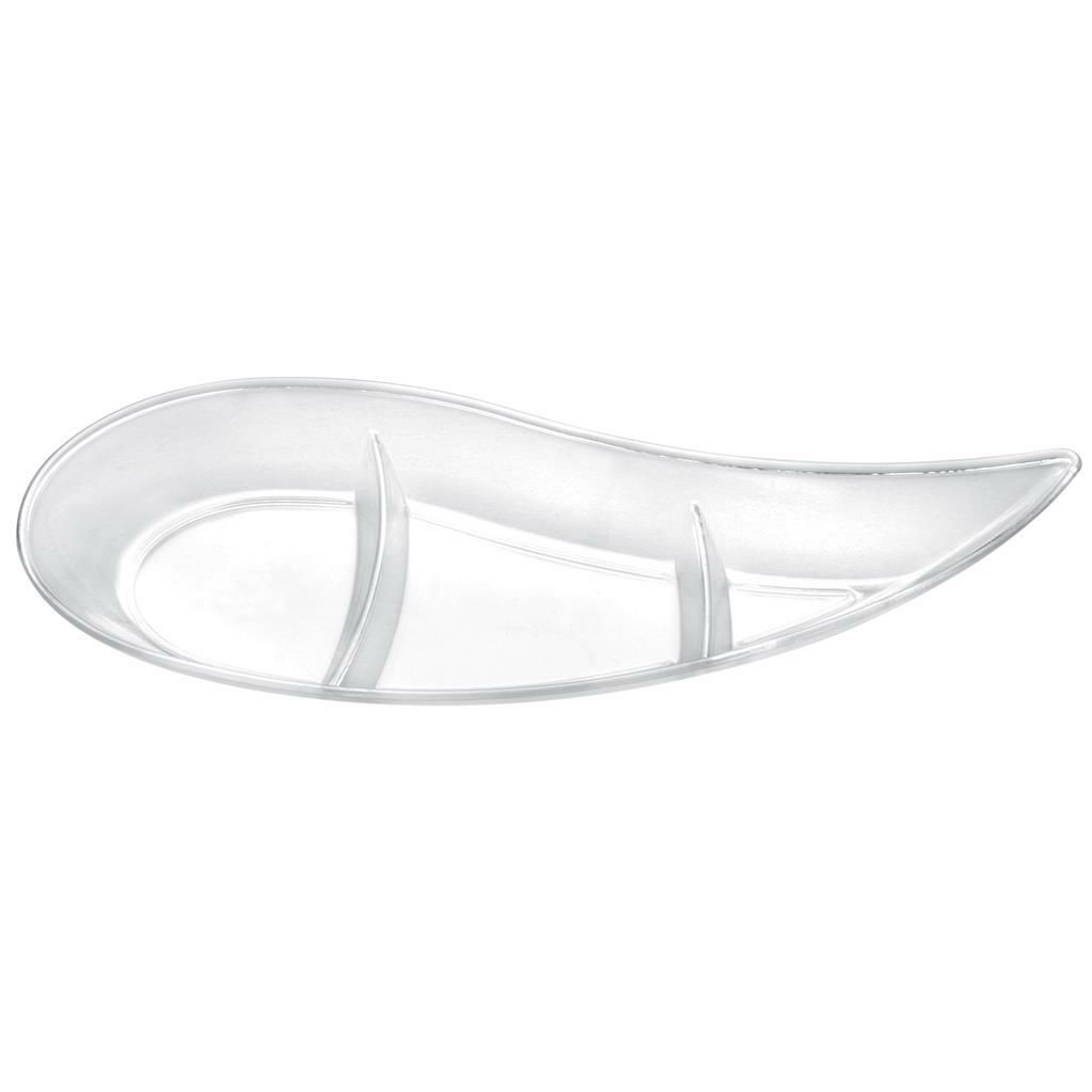 Set 50 Pezzi Piattino Virgola 12 cm Trasparente - Gold Plast
