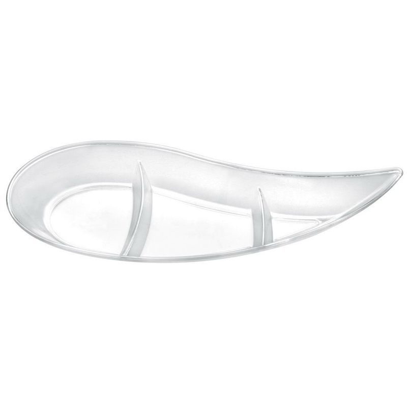 Set 50 Pezzi Piattino Virgola 12 cm Trasparente - Gold Plast