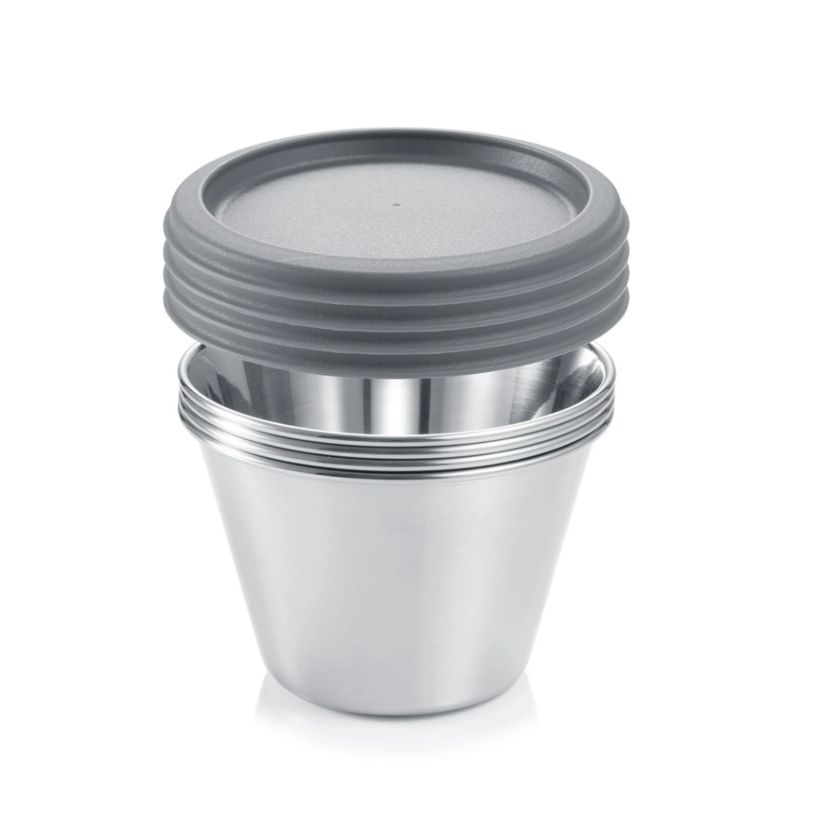 Set 4 Pezzi Stampi Panna Cotta con Coperchio 20 cl Grand Chef - Tescoma
