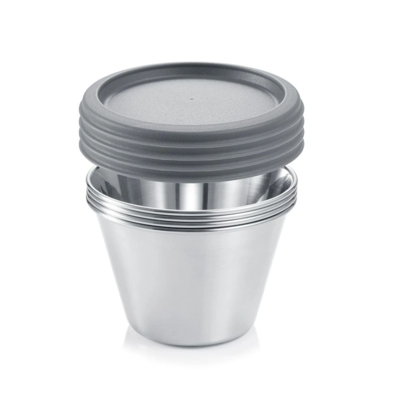 Set 4 Pezzi Stampi Panna Cotta con Coperchio 20 cl Grand Chef - Tescoma