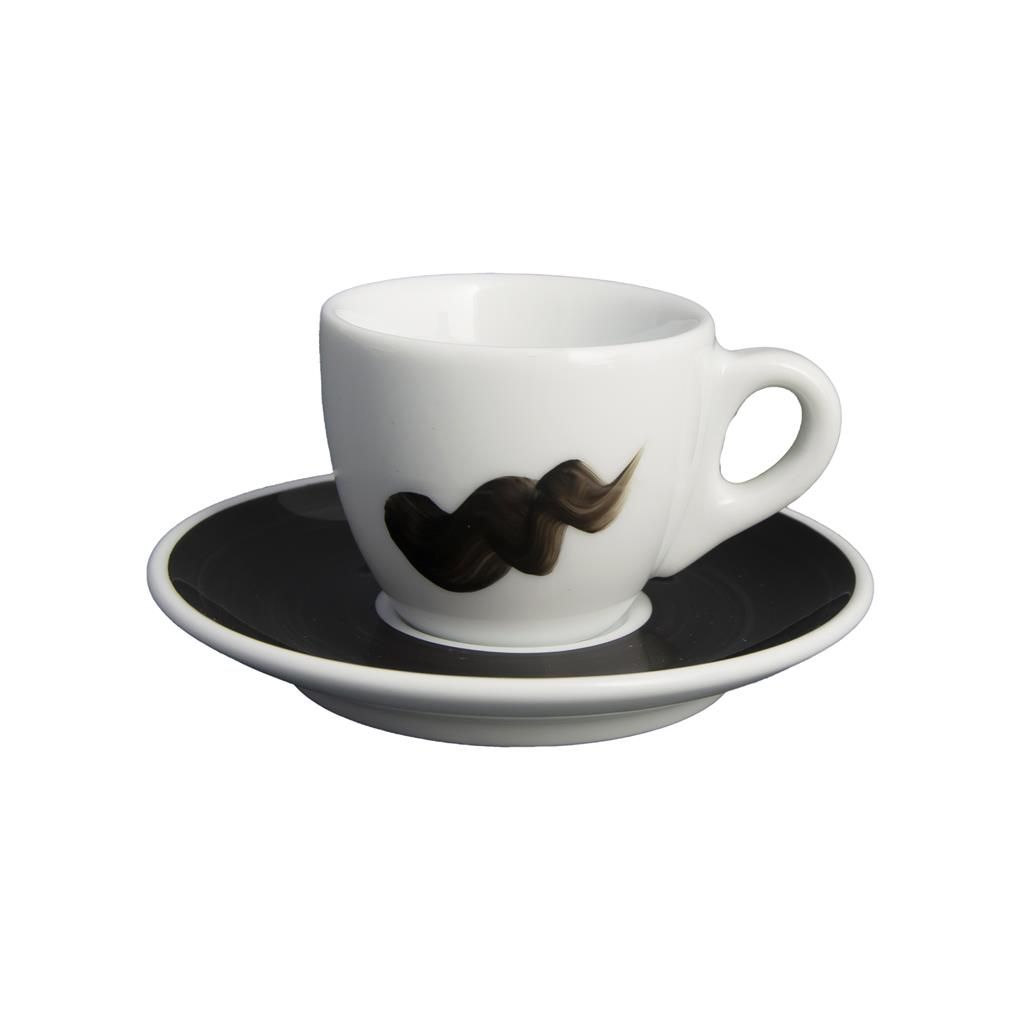 Tazza Caffè con Piatto 8 cl Onda Nero Verona - Ancap