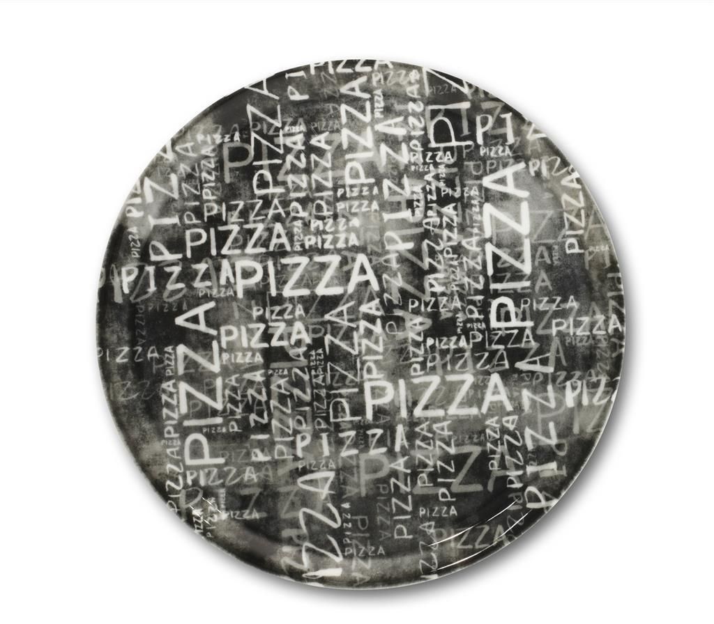 Piatto Pizza 31 cm Napoli Black &amp; White Mod. Z70 Black &amp; White - Saturnia