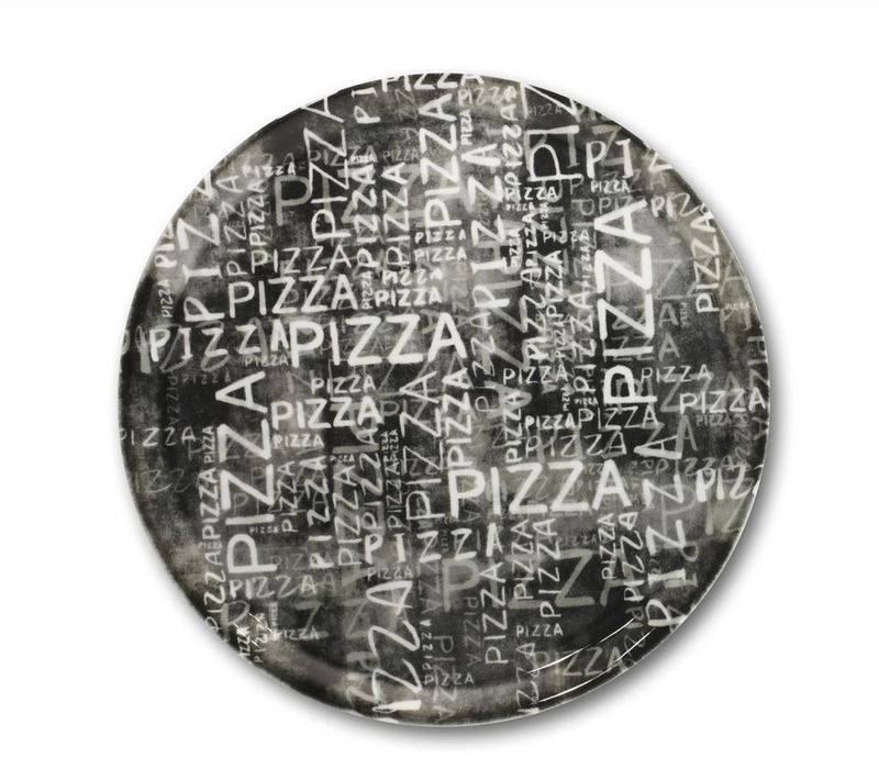 Piatto Pizza 31 cm Napoli Black &amp; White Mod. Z70 Black &amp; White - Saturnia