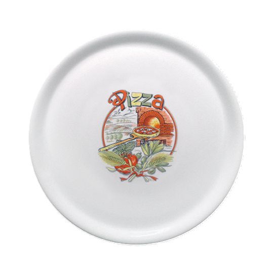 Piatto Pizza Decorato 33 cm Napoli - Saturnia