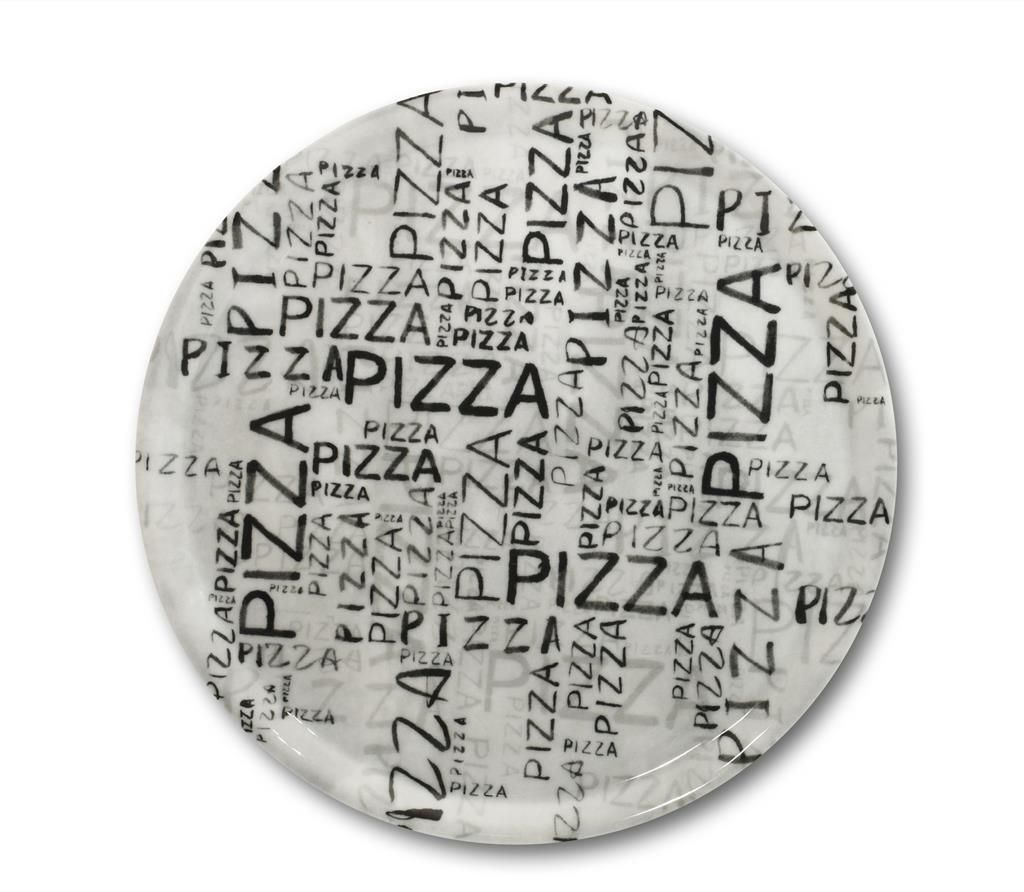 Piatto Pizza 33 cm Napoli White &amp; Black - Saturnia