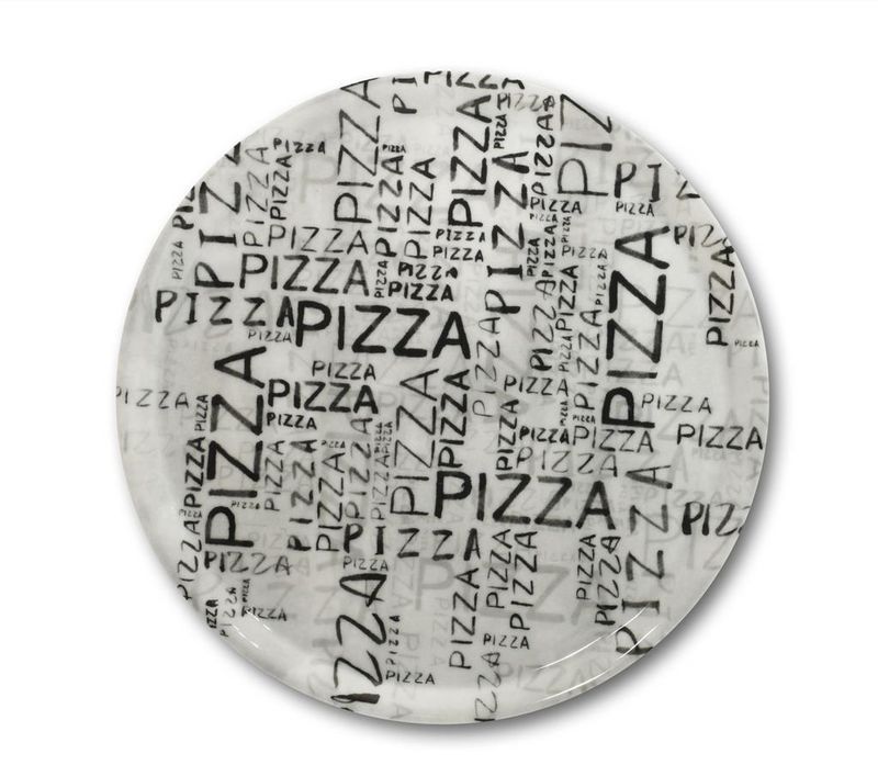 Piatto Pizza 33 cm Napoli White &amp; Black - Saturnia