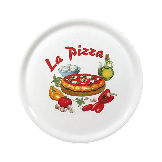 Piatto Pizza Decorato 31 cm Napoli Mod. X26/La Pizza - Saturnia