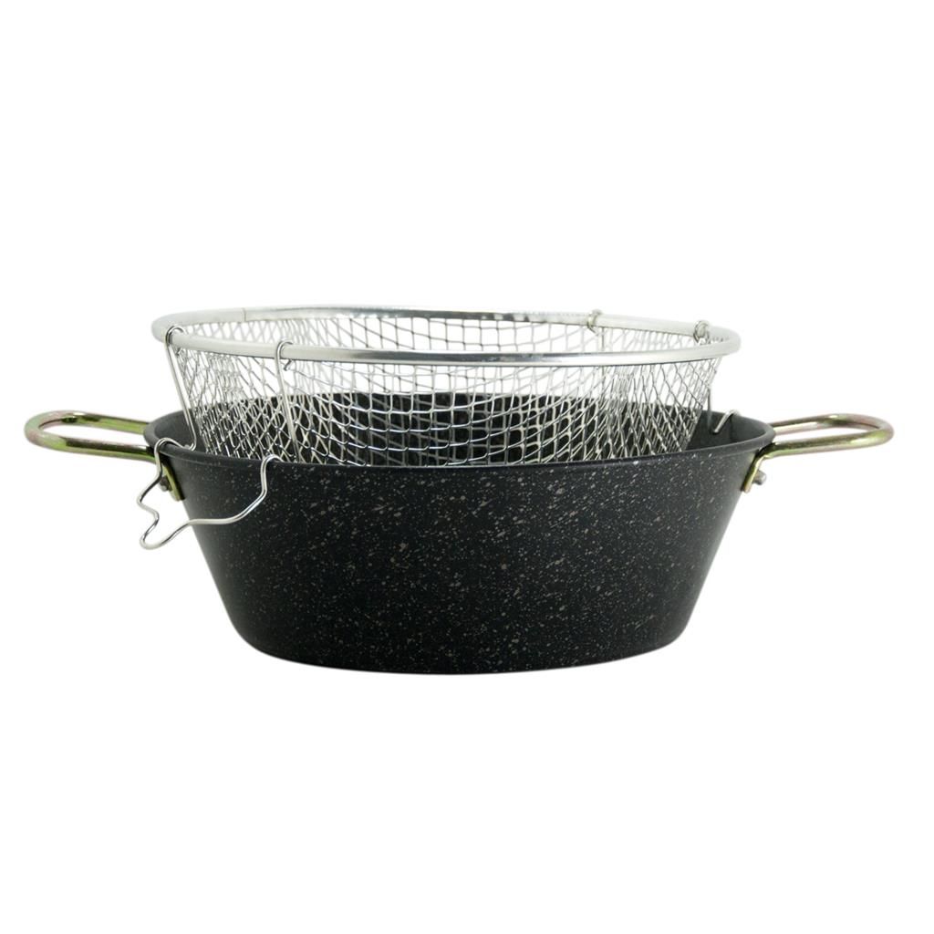Friggitrice con Cestello 26 cm 3 l Ferro Smaltato Quarzo - L.A.R.