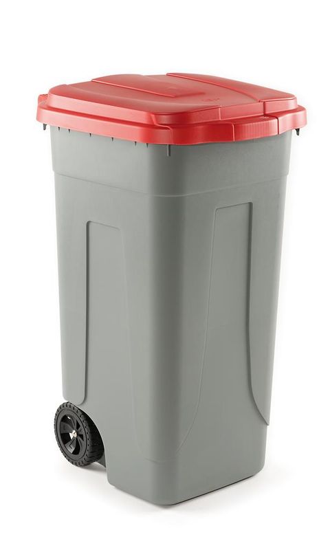 Bidone Raccolta Differenziata 100 l Grigio/Rosso - Sss
