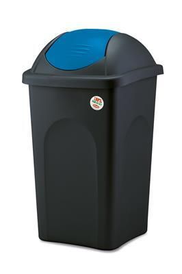 Pattumiera Raccolta Differenziata 60 l Nero/Blu Basculina - Stefanplast
