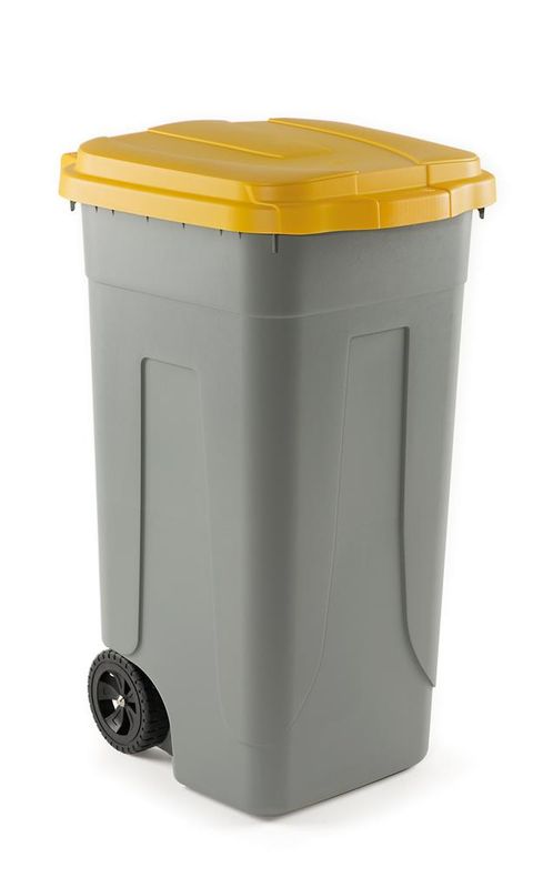 Bidone Raccolta Differenziata 100 l Grigio/Giallo - Sss