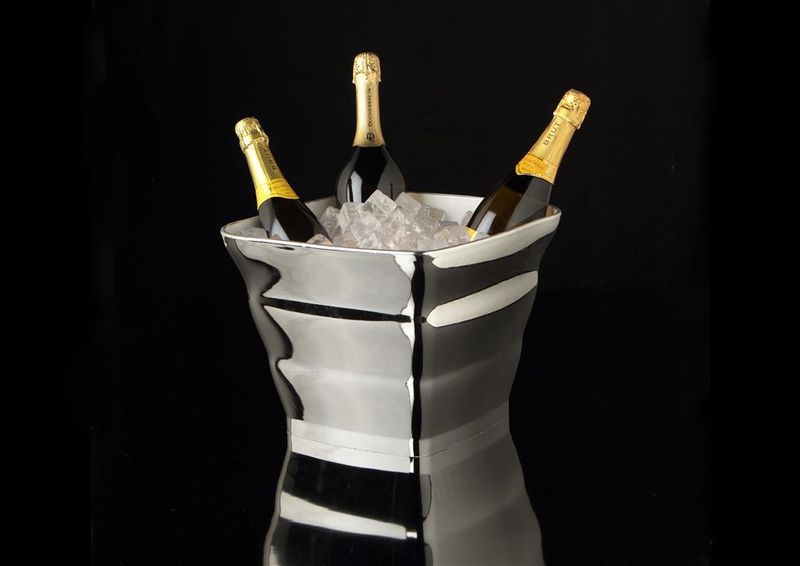 Spumantiera Royal 4 Bottiglie 33 x 33 cm Argento Buffet - Mc