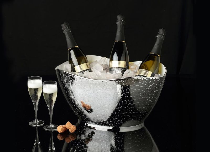 Spumantiera Royal 6 Bottiglie 47 x 30 cm Argento Buffet - Mc