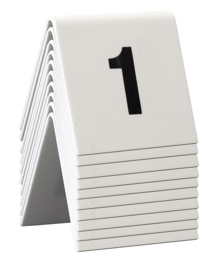 Set 10 Pezzi Numeri da Tavolo 1/10 5 x 4 cm Bianco - Securit