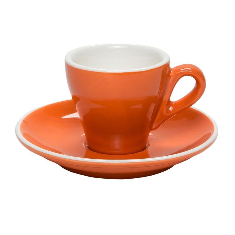 Set 6 Pezzi Tazza Tè con Piatto 18 cl Breakfast Arancione - Tirolix
