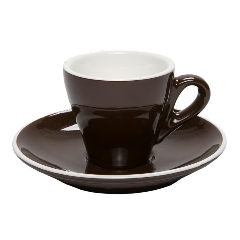 Set 6 Pezzi Tazza Tè con Piatto 18 cl Breakfast Marrone - Tirolix