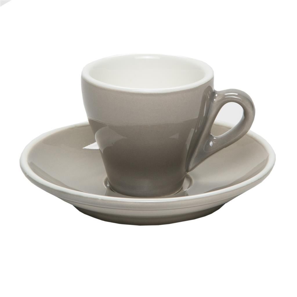 Set 6 Pezzi Tazza Tè con Piatto 18 cl Breakfast Grigio - Tirolix