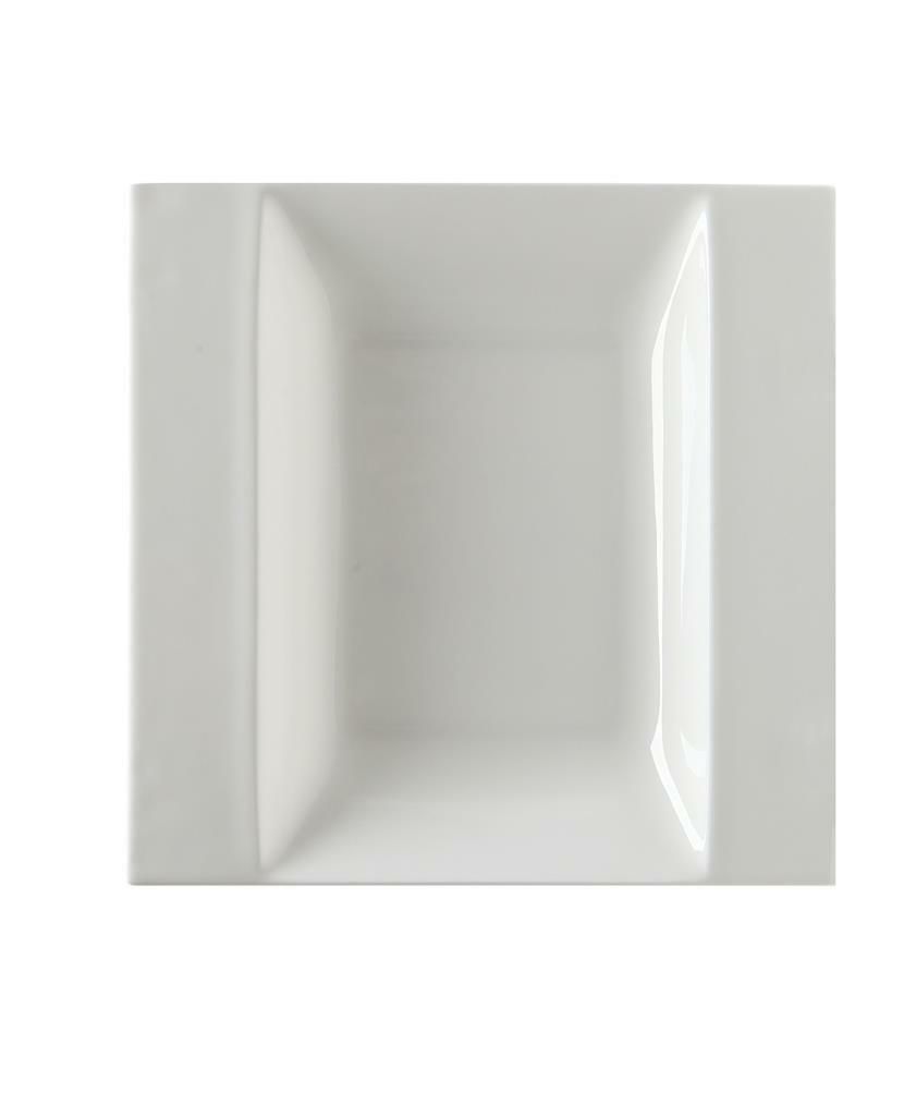 Piatto Quadro Fondo Ala 24 x 24 cm Gourmet Bone China - Tirolix
