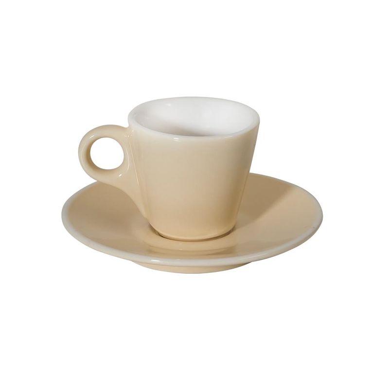 Set 6 Pezzi Tazza Caffè Conica con Piatto 8 cl Avorio Breakfast - Tirolix
