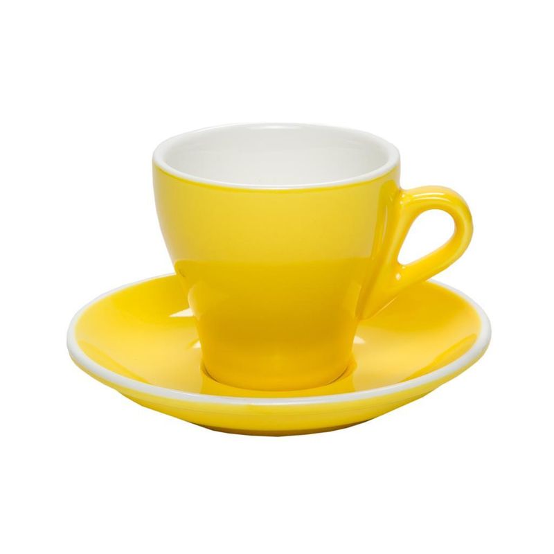 Set 6 Pezzi Tazza Tè con Piatto 18 cl Breakfast Giallo - Tirolix