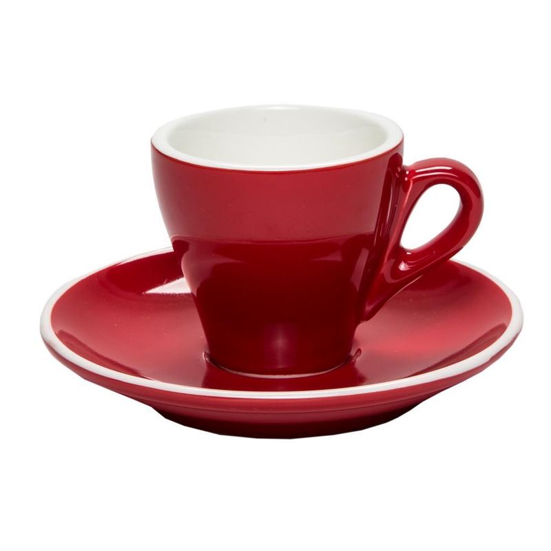 Set 6 Pezzi Tazza Tè con Piatto 18 cl Breakfast Rosso - Tirolix
