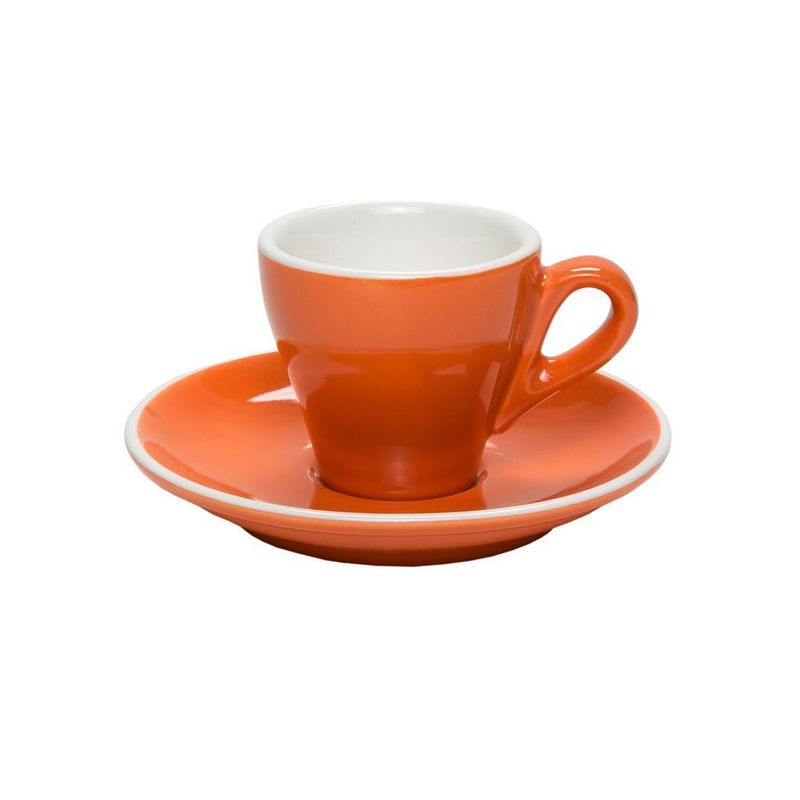 Set 6 Pezzi Tazza Caffè con Piatto 8 cl Breakfast Arancione - Tirolix