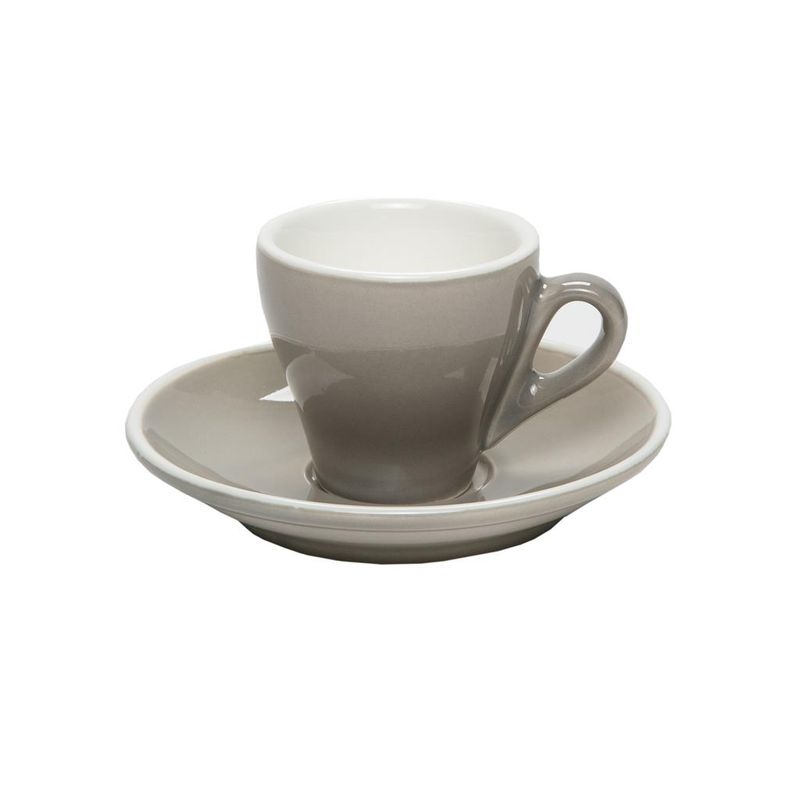 Set 6 Pezzi Tazza Caffè con Piatto 8 cl Breakfast Grigio - Tirolix