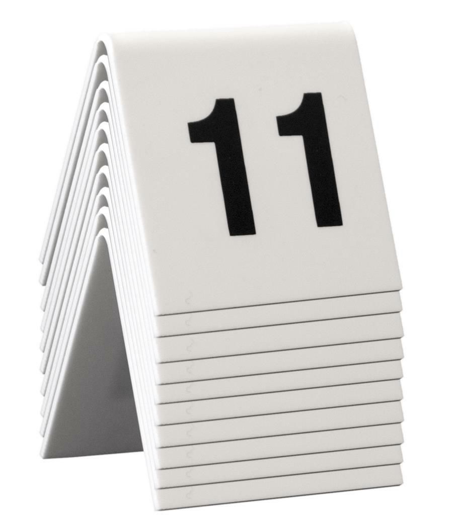 Set 10 Pezzi Numeri da Tavolo 11/20 5 x 4 cm Bianco - Securit
