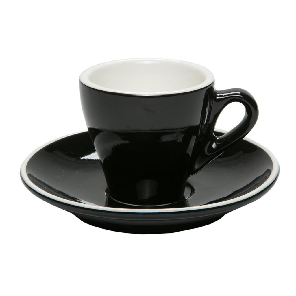 Set 6 Pezzi Tazza Tè con Piatto 18 cl Breakfast Nero - Tirolix