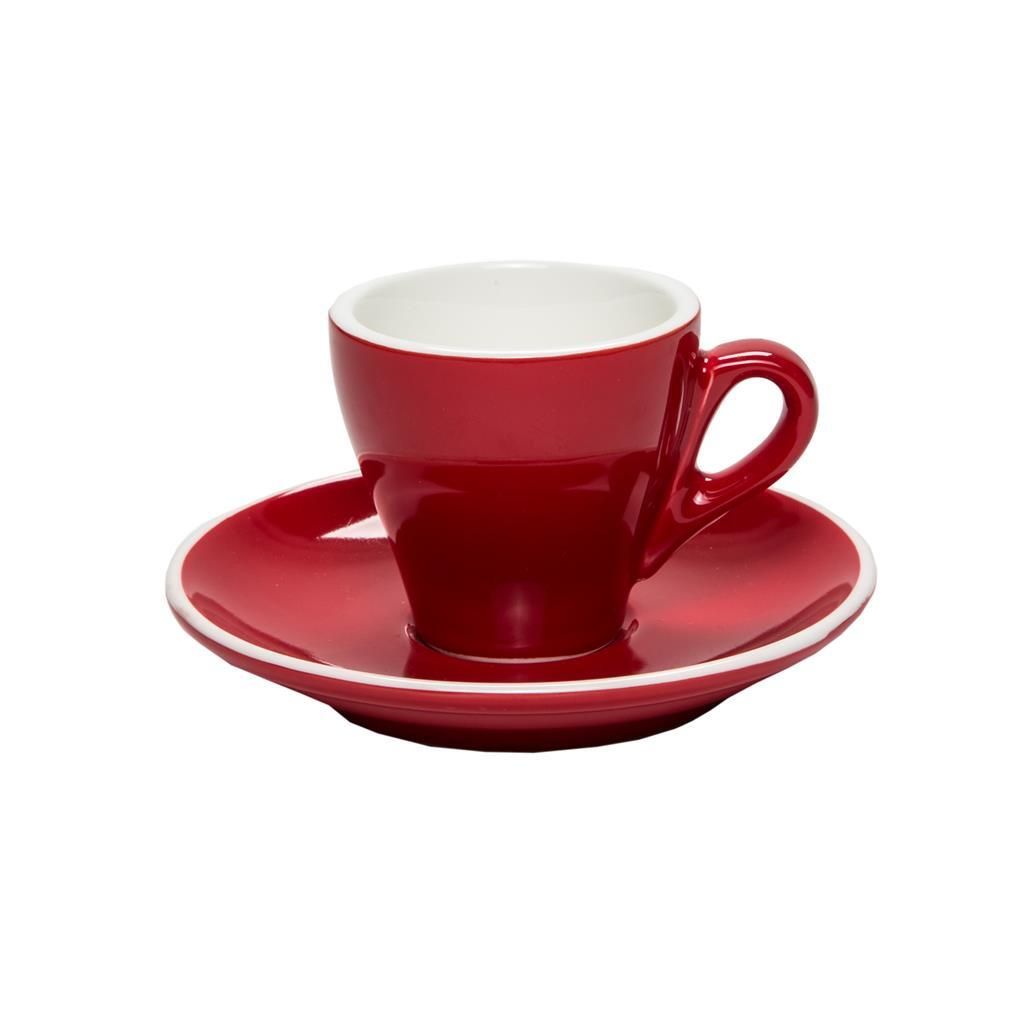 Set 6 Pezzi Tazza Caffè con Piatto 8 cl Breakfast Rosso - Tirolix