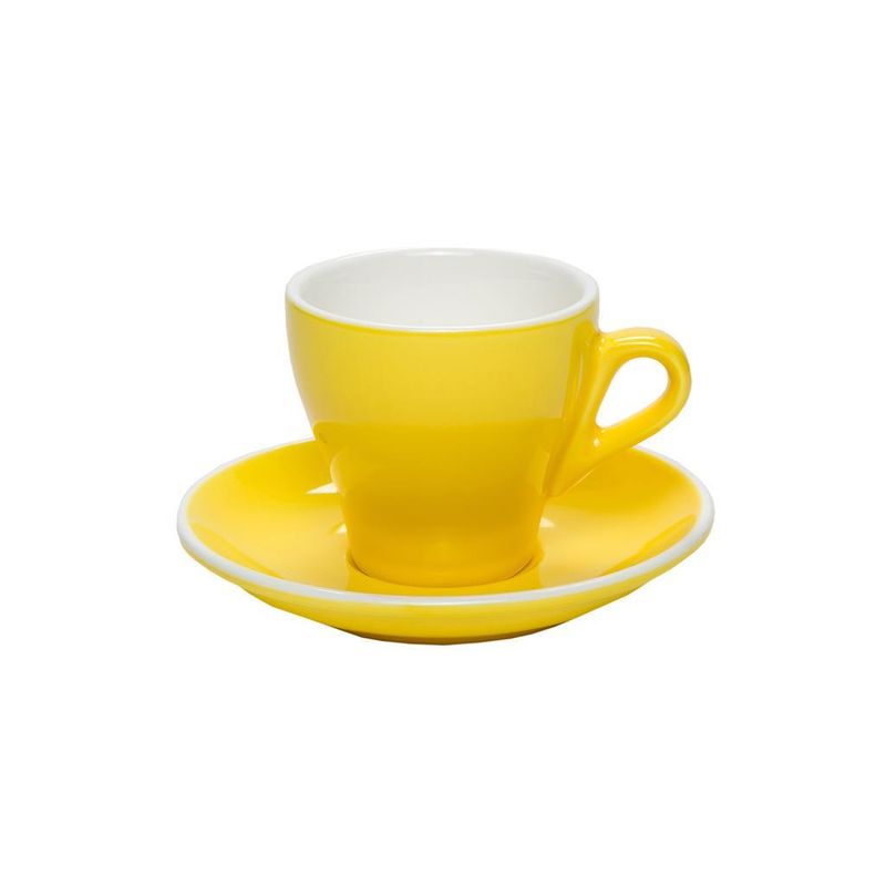 Set 6 Pezzi Tazza Caffè con Piatto 8 cl Breakfast Giallo - Tirolix