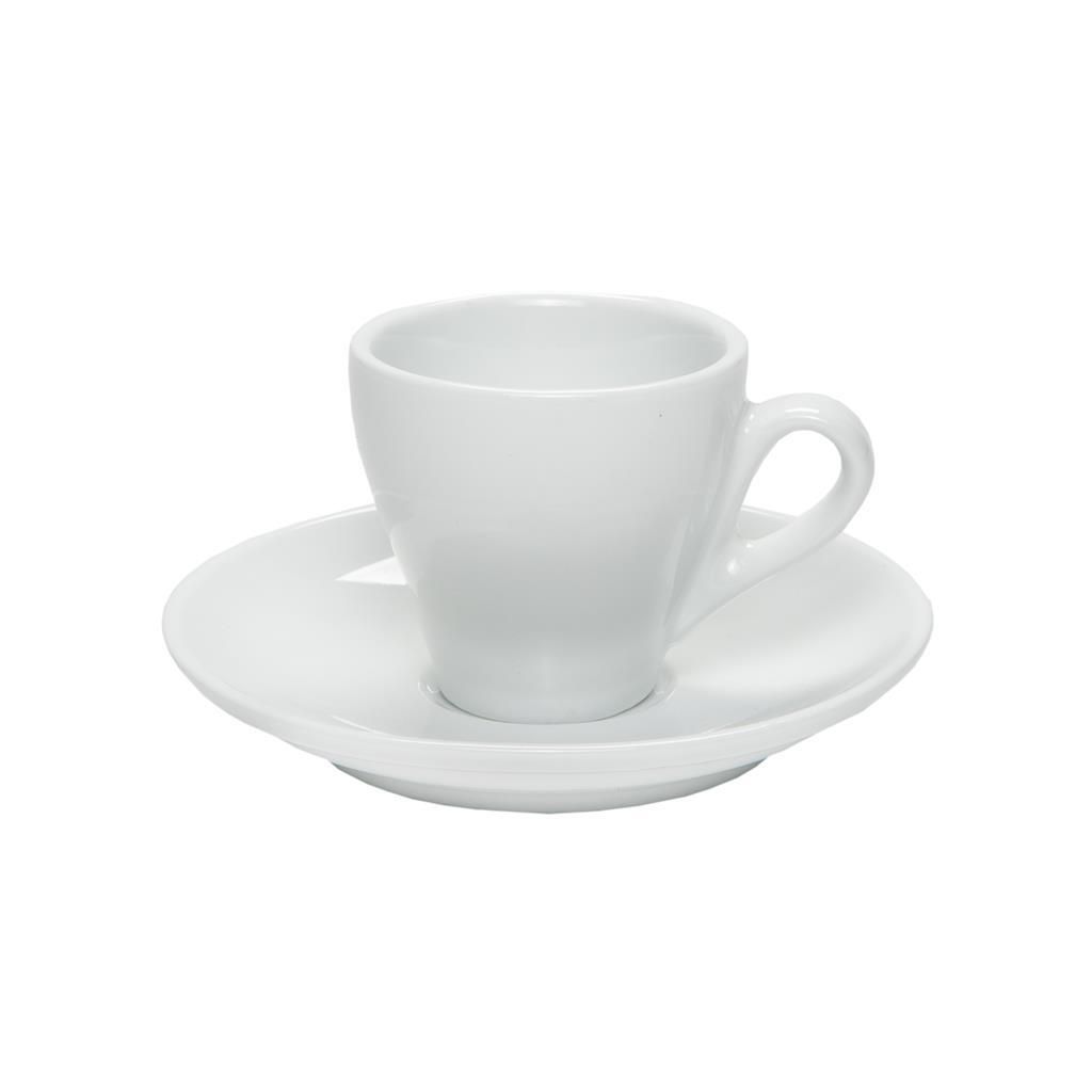 Set 6 Pezzi Tazza Caffè con Piatto 8 cl Breakfast Mod. 390/390 Bianco - Tirolix