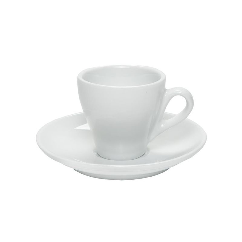 Set 6 Pezzi Tazza Caffè con Piatto 8 cl Breakfast Mod. 390/390 Bianco - Tirolix