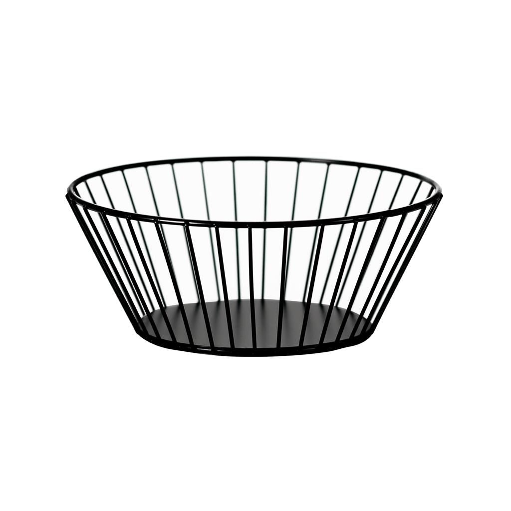 Cestino Tondo Conico 17 cm Basky Nero - Tirolix