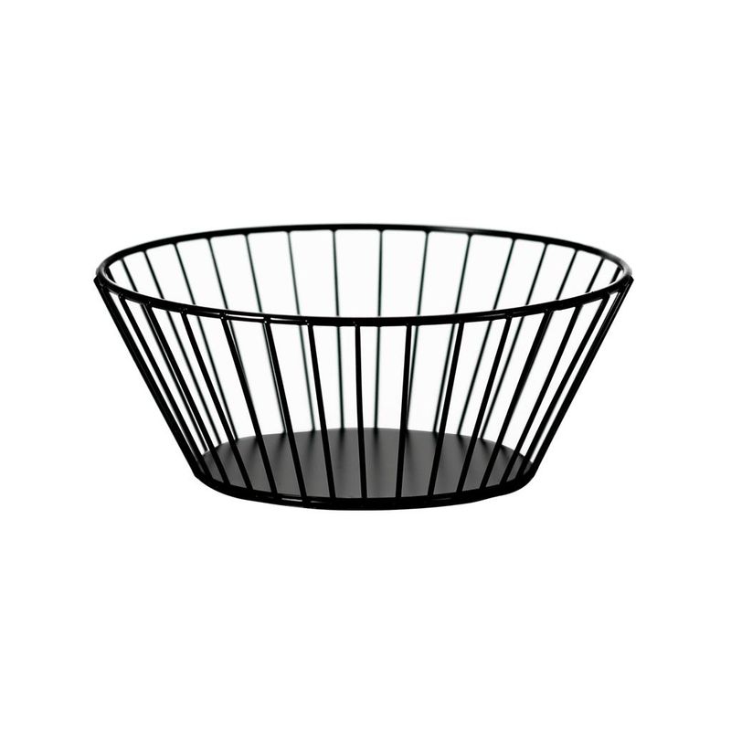 Cestino Tondo Conico 17 cm Basky Nero - Tirolix