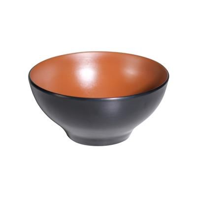 Coppa Bombata 16,5 cm Melamina Bicolor Marrone/Nero - Tirolix