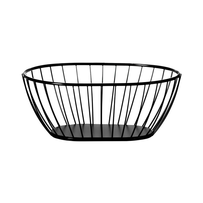 Cestino Ovale 20 x 15 cm Basky Nero - Tirolix