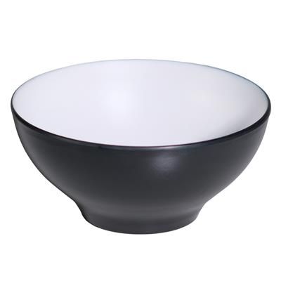 Coppa Bombata 21 cm Melamina Bicolor Bianco/Nero - Tirolix