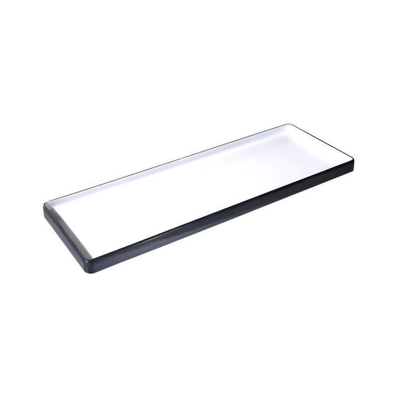Piatto Rettangolare 33 x 15 cm Melamina Bicolor Bianco/Nero - Tirolix