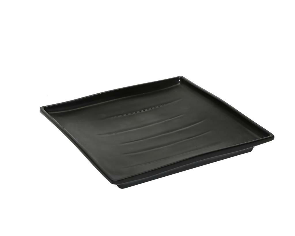 Piatto Quadro 25,5 x 25,5 cm Nero Melamina - Tirolix