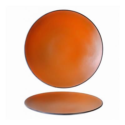 Piatto Piano Coupe 25,5 cm Melamina Bicolor Marrone/Nero - Tirolix
