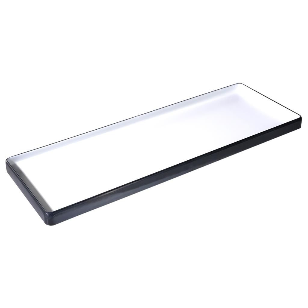 Piatto Rettangolare 50 x 18 cm Melamina Bicolor Bianco/Nero - Tirolix