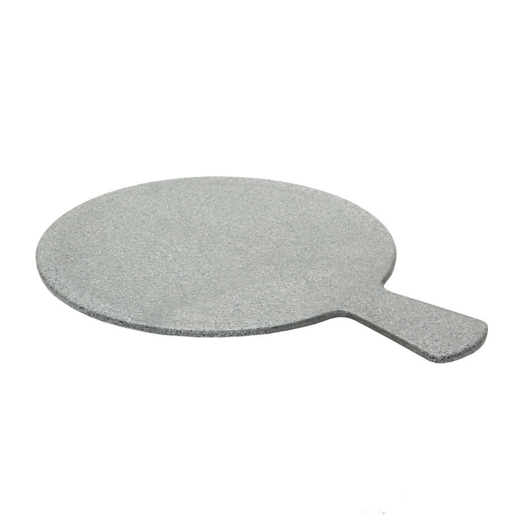 Tagliere Tondo con Manico 37 cm Grigio Melamina Stone - Tirolix
