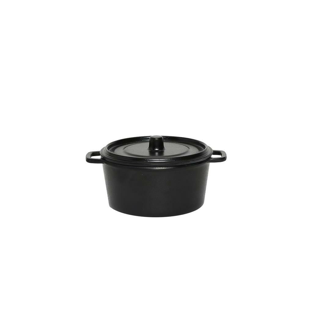 Casseruola Servizio con Coperchio 10 cm Nero Melamina - Tirolix