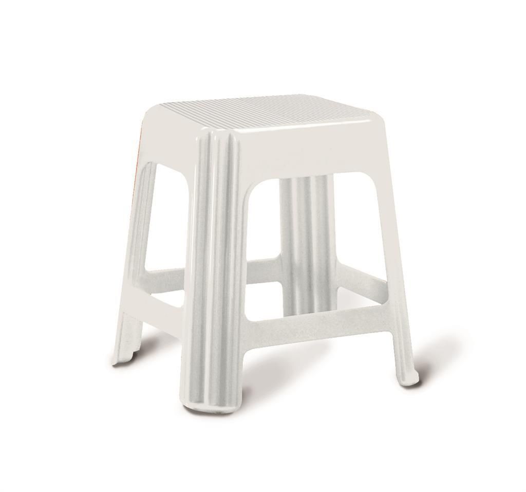 Sgabello 42 x 34 cm Bianco Novanta 7590 - Giganplast