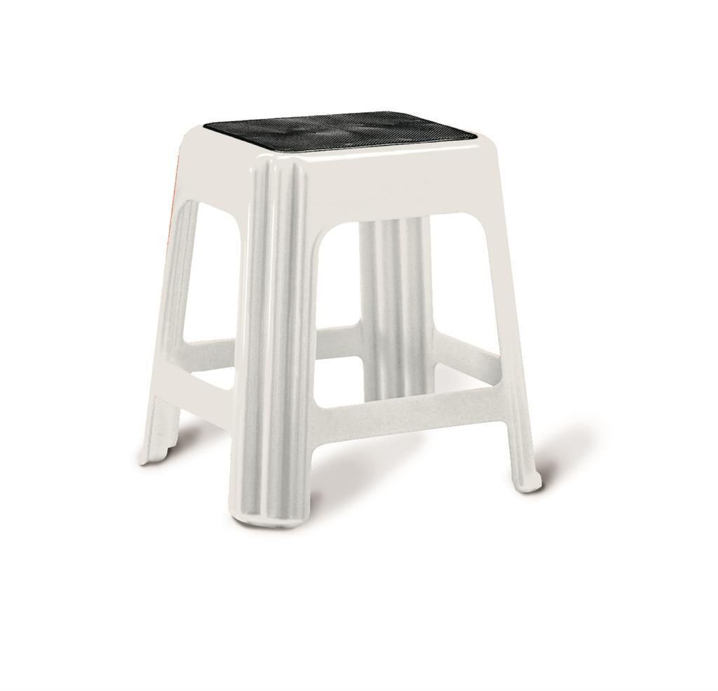 Sgabello 42 x 34 cm Bianco Novanta - Giganplast