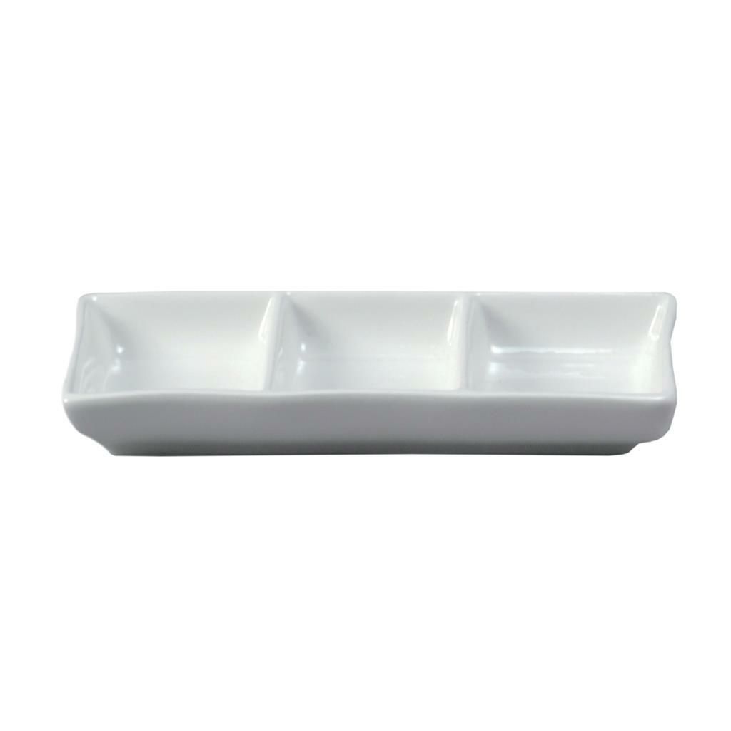 Piatto Rettangolare 3 Scomparti 18 x 8 cm Antipastiere - Tirolix